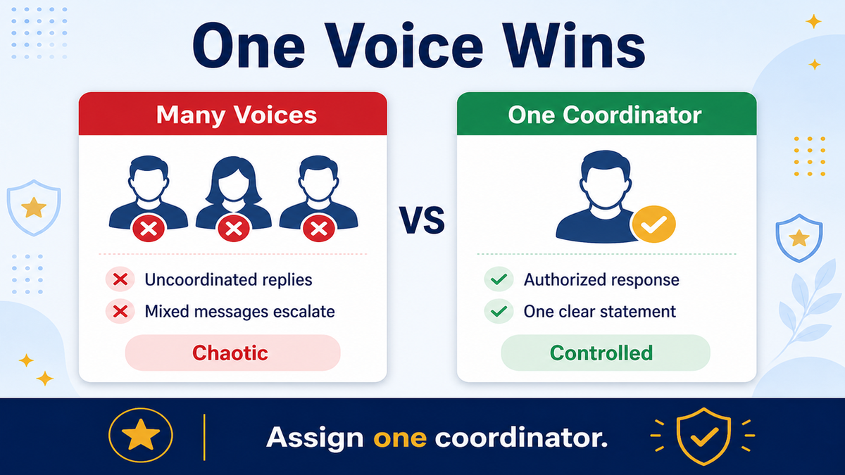 Many uncoordinated voices versus one authorized coordinator for a viral Google review response