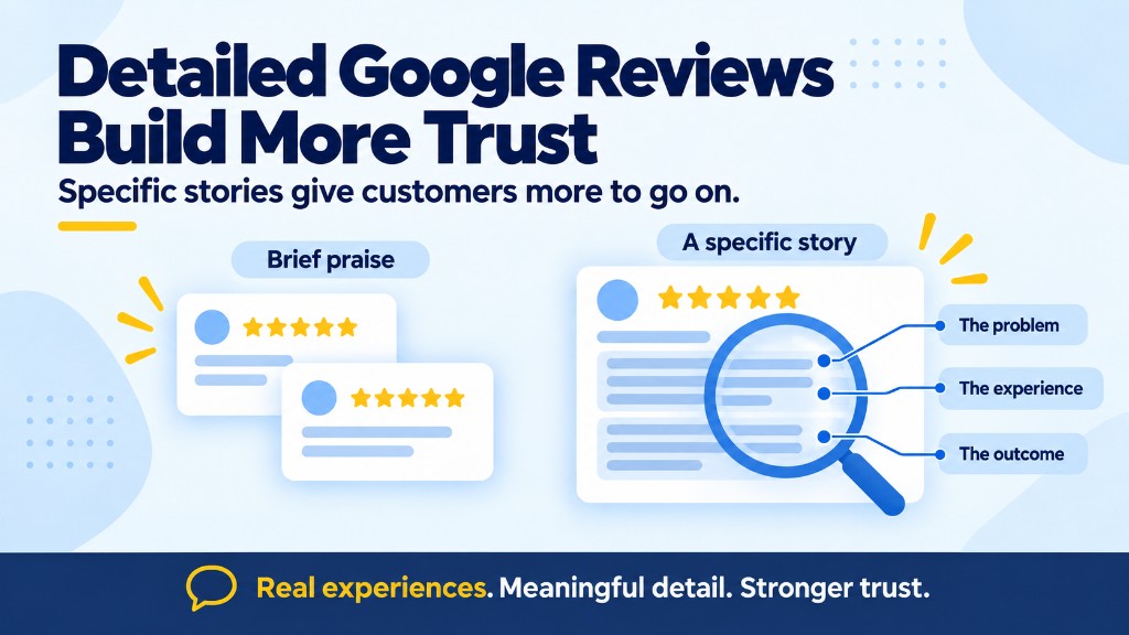 Why Long, Detailed Google Reviews Earn More Trust Than Short Generic Ones — GR Widget blog