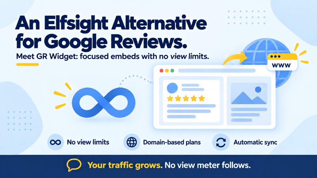 GR Widget compared with Elfsight Google Reviews on layouts and view limits