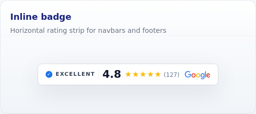 GR Widget inline Google rating badge layout