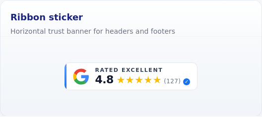 GR Widget ribbon sticker Google review layout