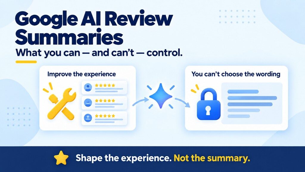 Google AI review summaries: you can improve the customer experience, but you cannot choose the wording Google generates