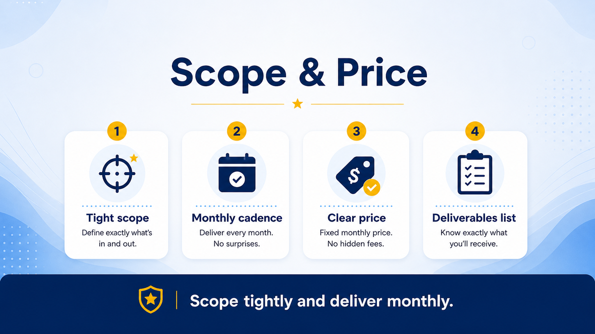 Scope and price tiers for a review management service