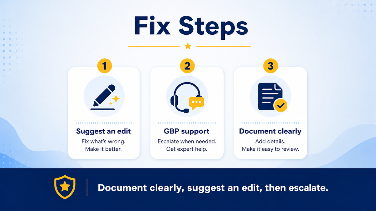 Steps to document and fix wrong Google review attribution