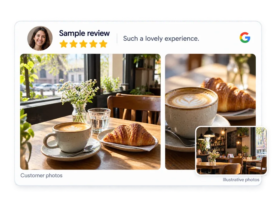 Illustrative review with customer photos